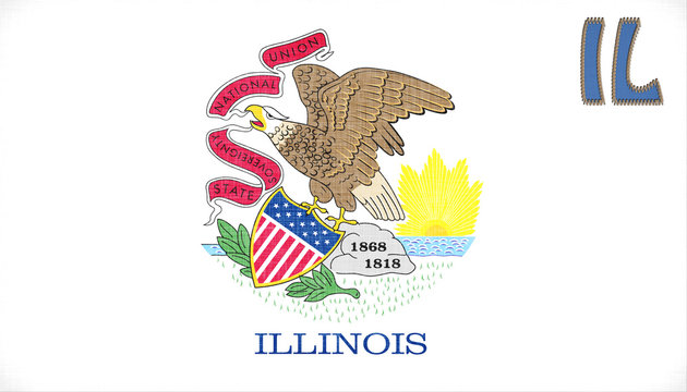 Linen flag of the US state of Illinois