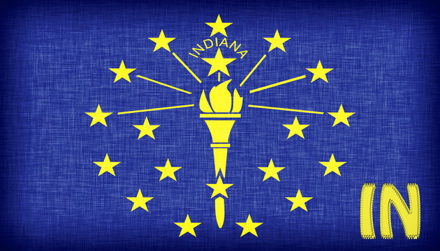 Linen flag of the US state of Indiana