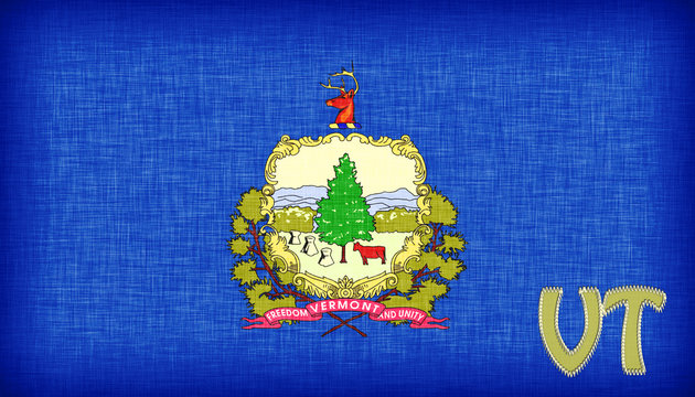 Linen flag of the US state of Vermont