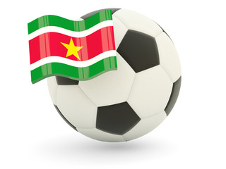 Football with flag of suriname