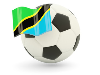 Fototapeta premium Football with flag of tanzania