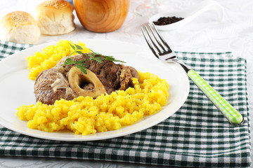 Marrowbone with saffron rice