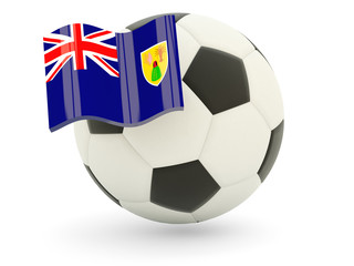 Obraz premium Football with flag of turks and caicos islands