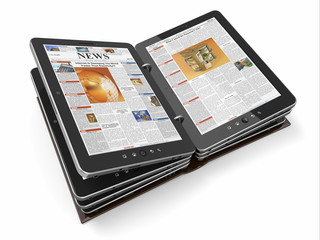 Newspaper or magazine from tablet pc
