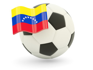 Fototapeta premium Football with flag of venezuela