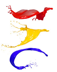 Colored splashes on white background 