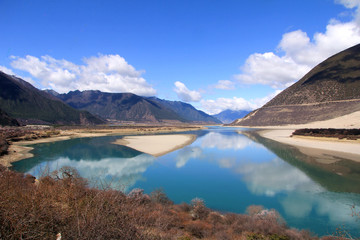 Nyingchi Canyon in a spring time, China, Tibet
