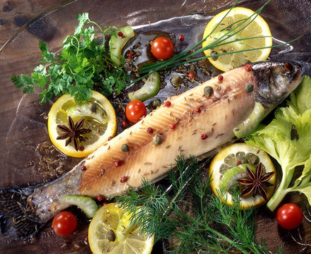 truite aux herbes et aromates