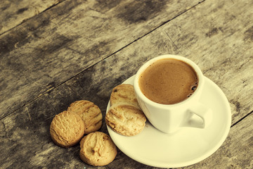 coffee and cookies on table