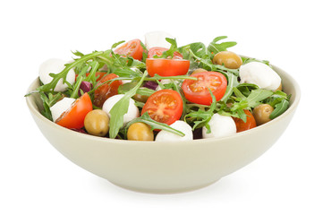 vegetable salad with feta cheese and olives
