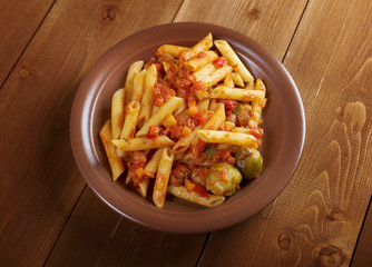 Italian Penne rigate pasta