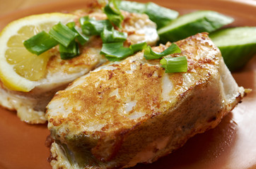 grilled t-bone codfish  steak