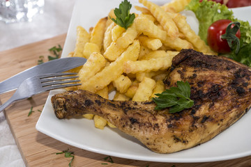 Grilled Chicken with fries