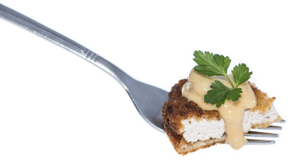 Cutlet with Chips on white