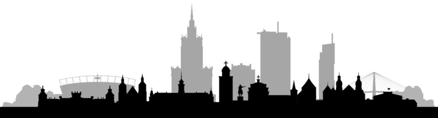 Skyline Warszawa - obrazy, fototapety, plakaty
