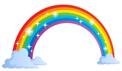 Deurstickers Voor kinderen Afbeelding met regenboog thema 1