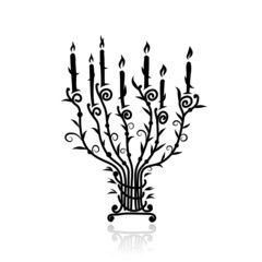 Candlestick with candles for your design