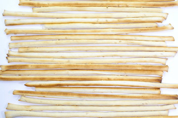 bread sticks on a white background