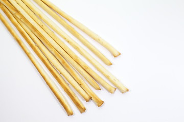 bread sticks on a white background