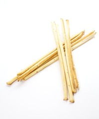 bread sticks on a white background