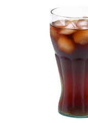 Glass of cola with ice