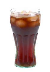 Glass of cola with ice