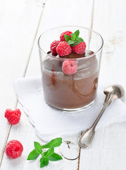 chocolate mousse and raspberry