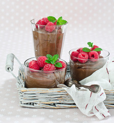 chocolate mousse and raspberry