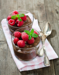 chocolate mousse and raspberry