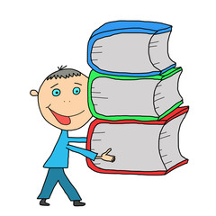 hand-drawn school boy
