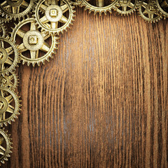 gear wheels on wood