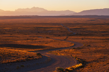 The road at sunset, Patagonia