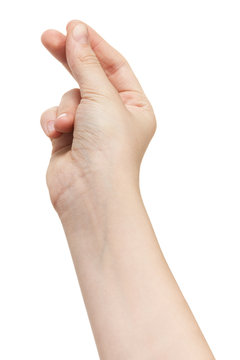 female teen hand holding something