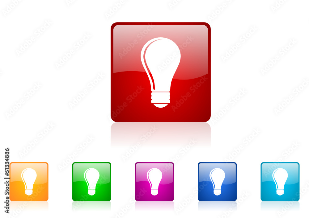 Aufkleber light bulb vector glossy web icon set
