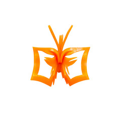 top view butterfly carving made from carrots for meal decoration