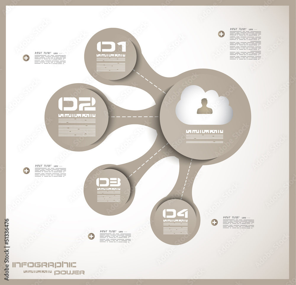 Poster Infographic design template with paper tags.
