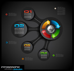 Infographic design template with paper tags.