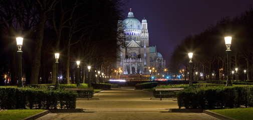 View of the Basilica of the Sacred Heart in Brussels