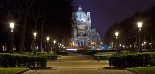 Papier Peint photo Lavable Bruxelles View of the Basilica of the Sacred Heart in Brussels