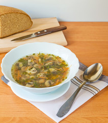 buckwheat soup with mushrooms