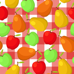 pears and apples seamless pattern
