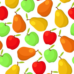 pears and apples seamless pattern
