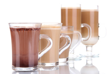Layered coffee isolated on white