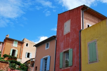 Colorful houses in Roussillon village, Provence, France