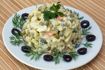 Russian traditional salad olivier