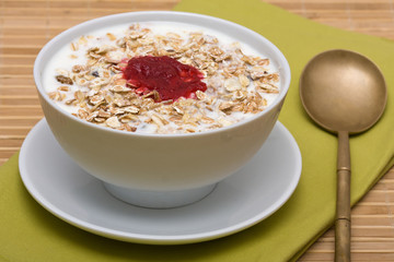 Delicious and healthy granola or muesli