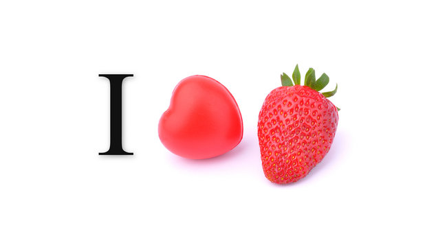Strawberry and red heart