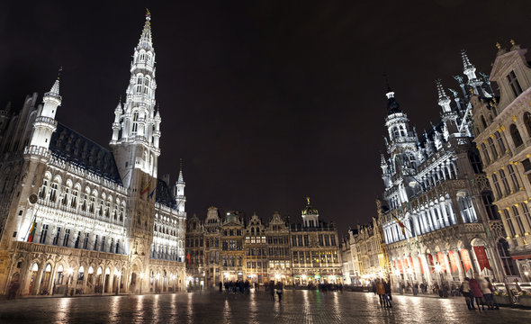 Panoramic View of Grand Place in Brussels