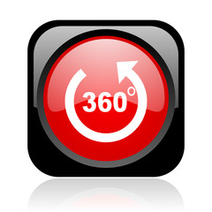 panorama black and red square web glossy icon