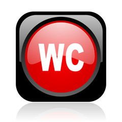 wc black and red square web glossy icon